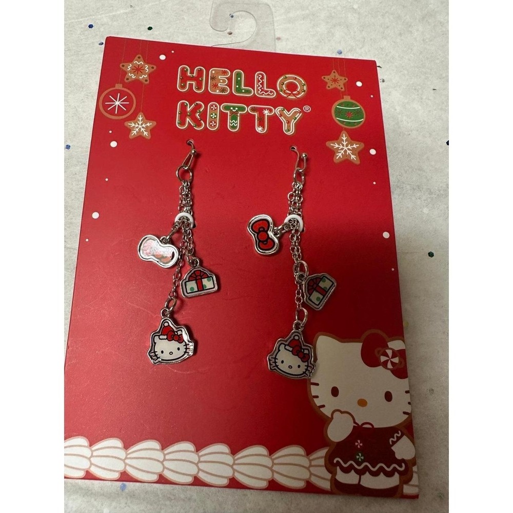 Hello Kitty Christmas Earrings, NEW